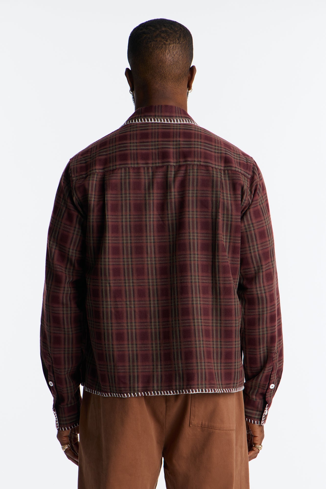 Sand Canyon Stitch Flannel - Burgundy/combo