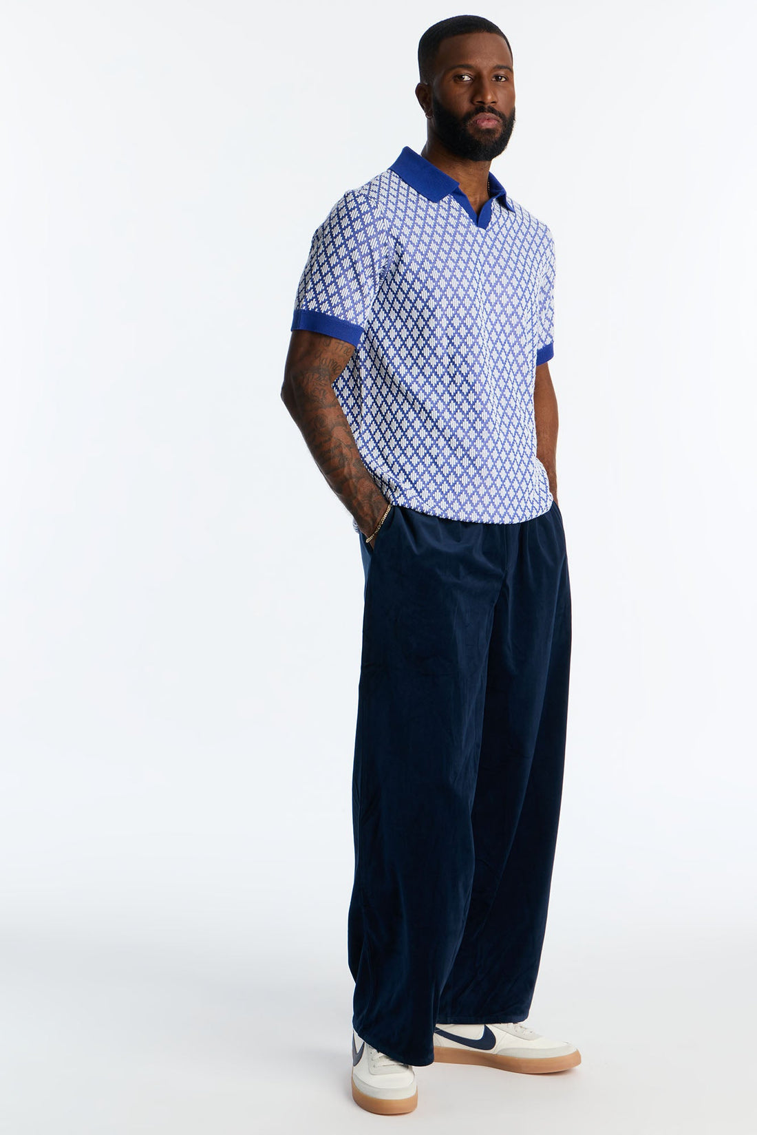 Mod Echo Johnny Collar Polo - Navy/combo