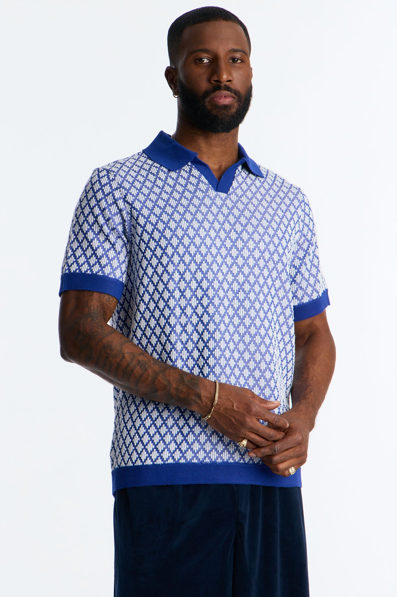 Mod Echo Johnny Collar Polo - Navy/combo