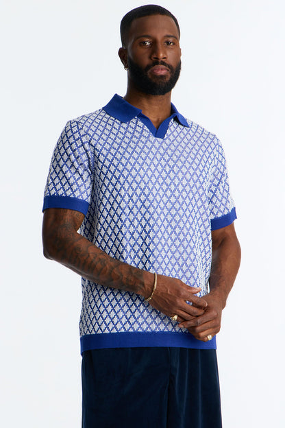 Mod Echo Johnny Collar Polo - Navy/combo