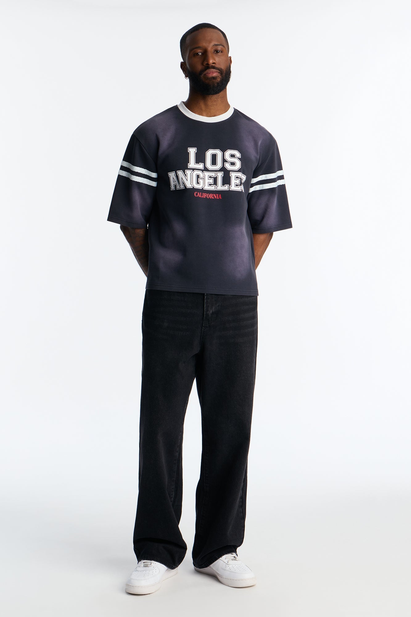 Retro Varsity HDK Tee - Black Wash