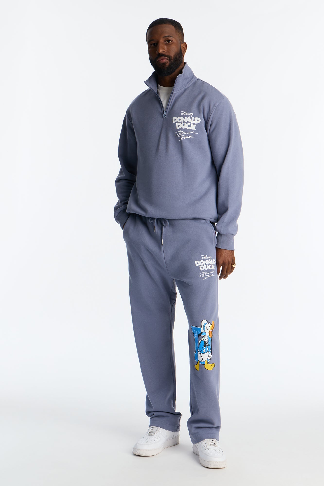 Disney Aw Phooey Donald Embroidery Sweatpants - Slate Blue