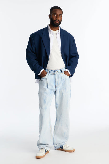 Barrel Bleach Belted Jean - Bleach Blue Wash
