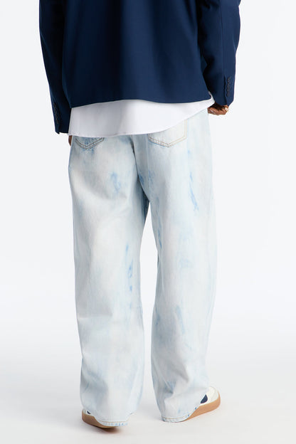 Barrel Bleach Belted Jean - Bleach Blue Wash