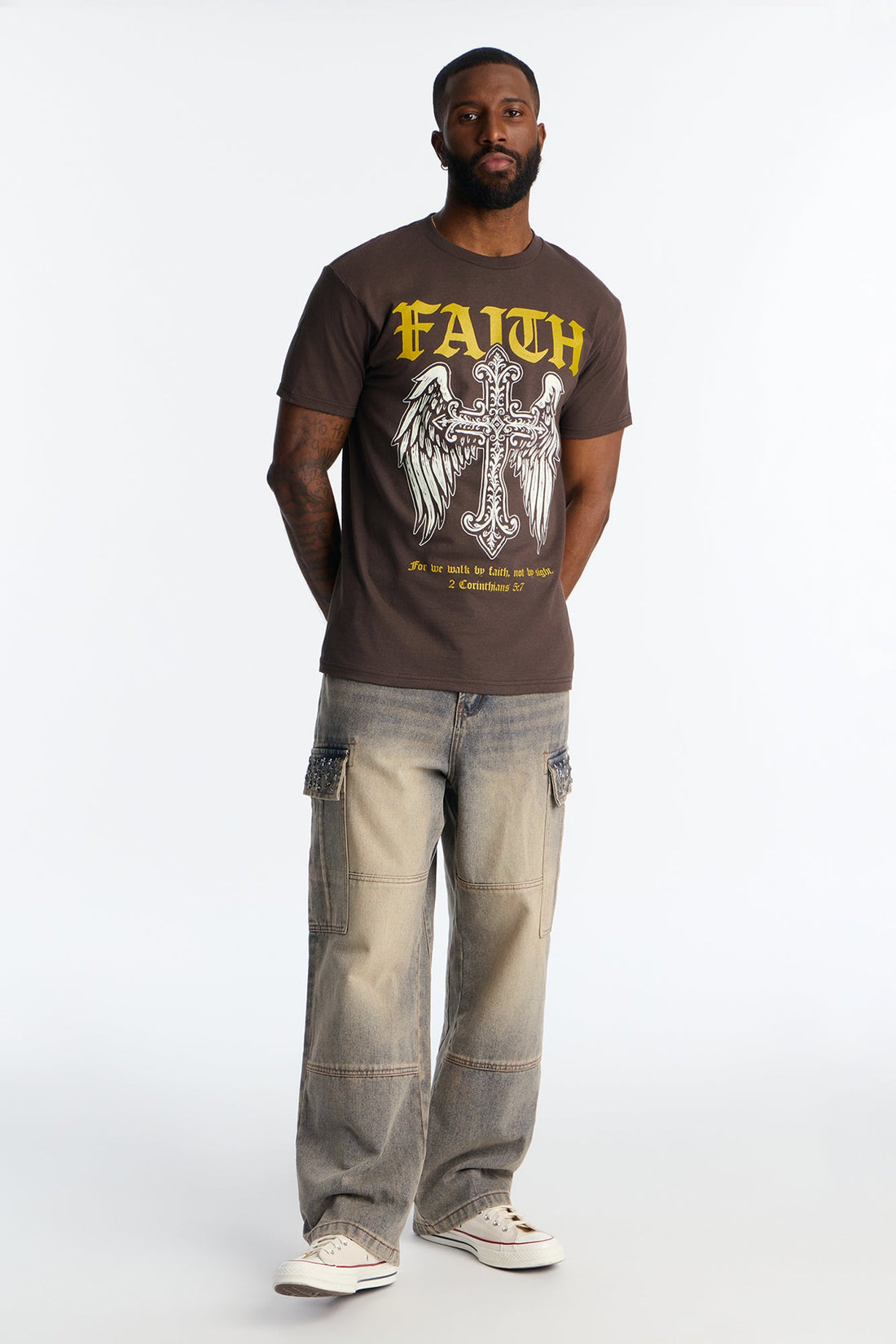 Faith In The Word Short Sleeve Tee - Brown