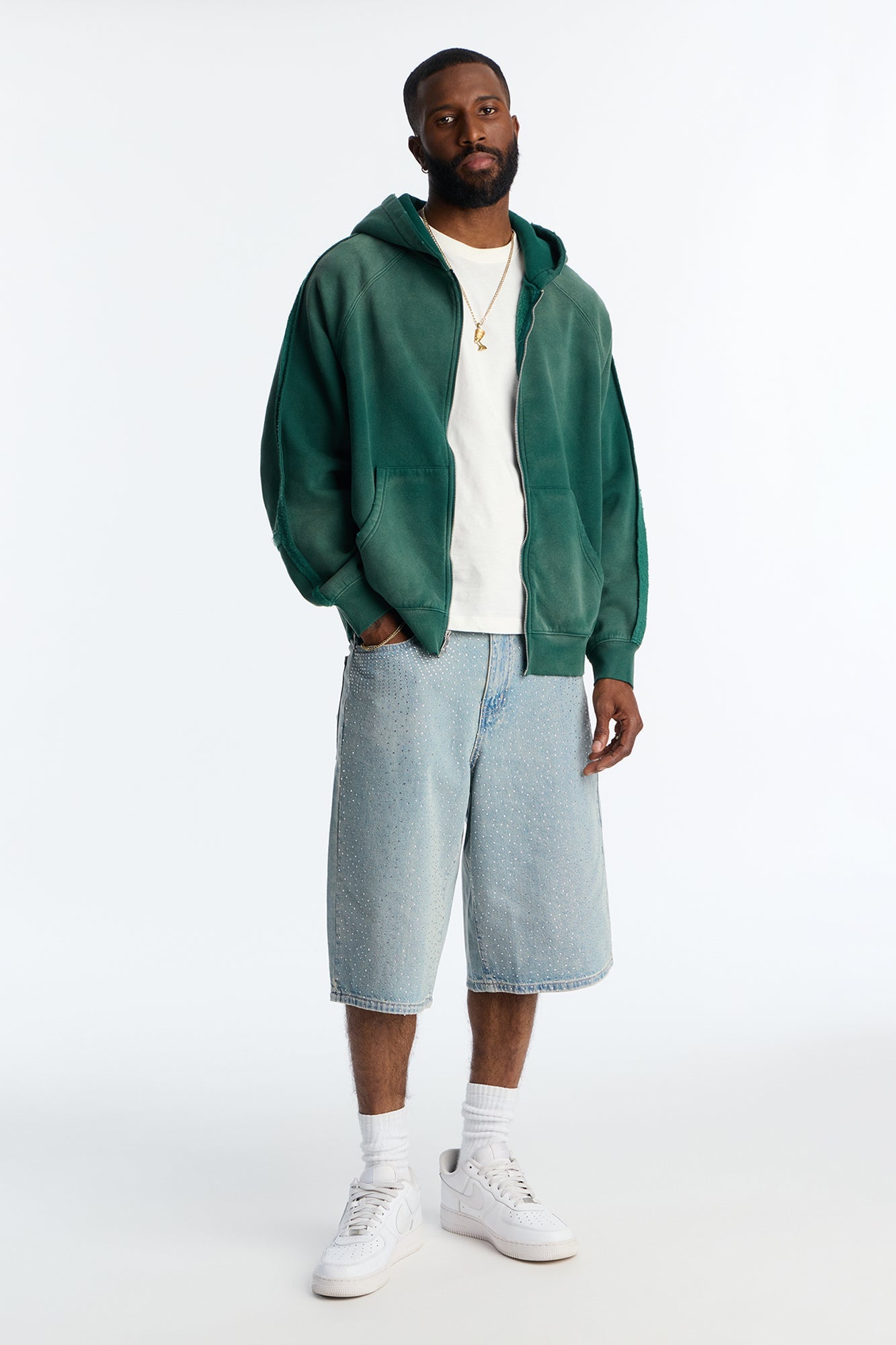 Baggy All Gem Denim Short - Light Blue Wash