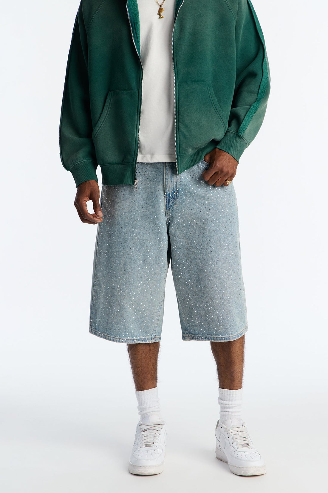Baggy All Gem Denim Short - Light Blue Wash