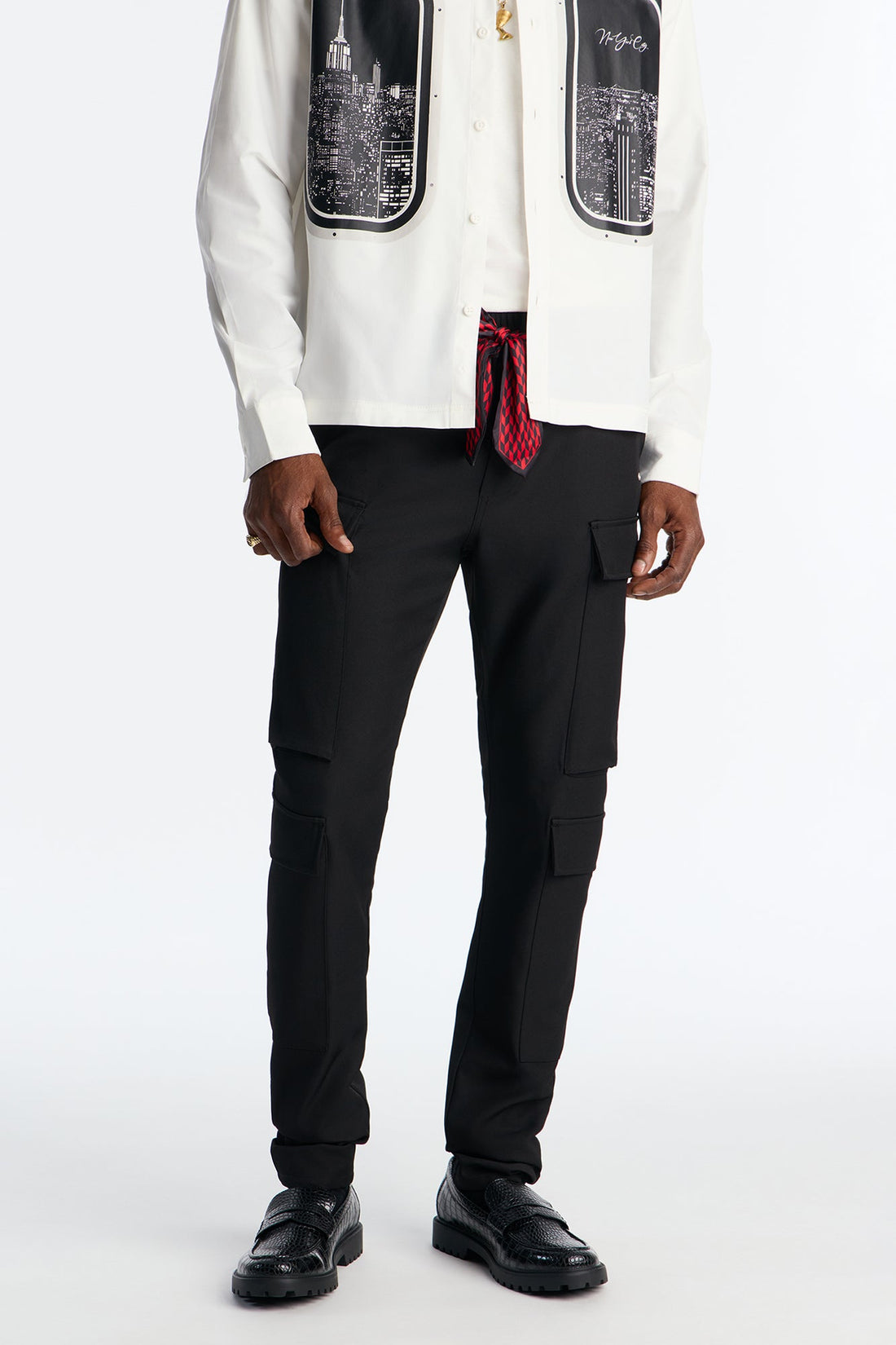 Skinny Stacked Sentinel Multi Pocket Pant - Black