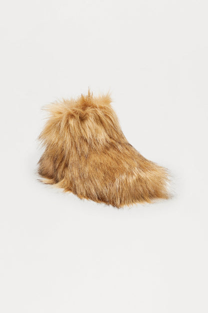 Northern Faux Fur Booties - Brown/combo