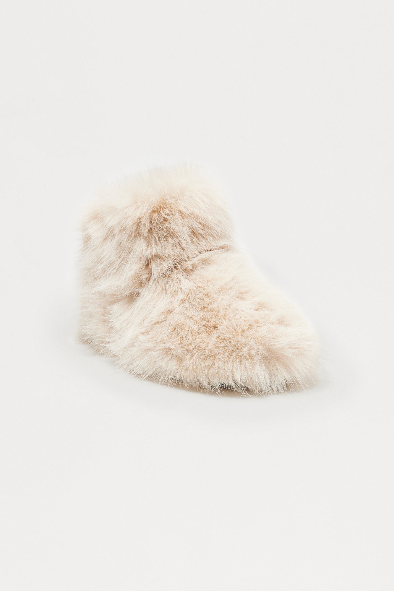 Northern Faux Fur Booties - Beige