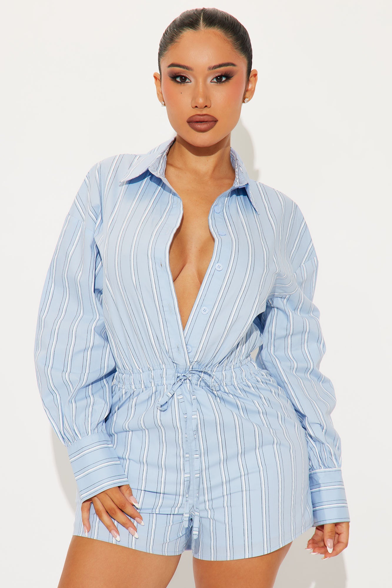 Workflow Poplin Romper - Light Blue