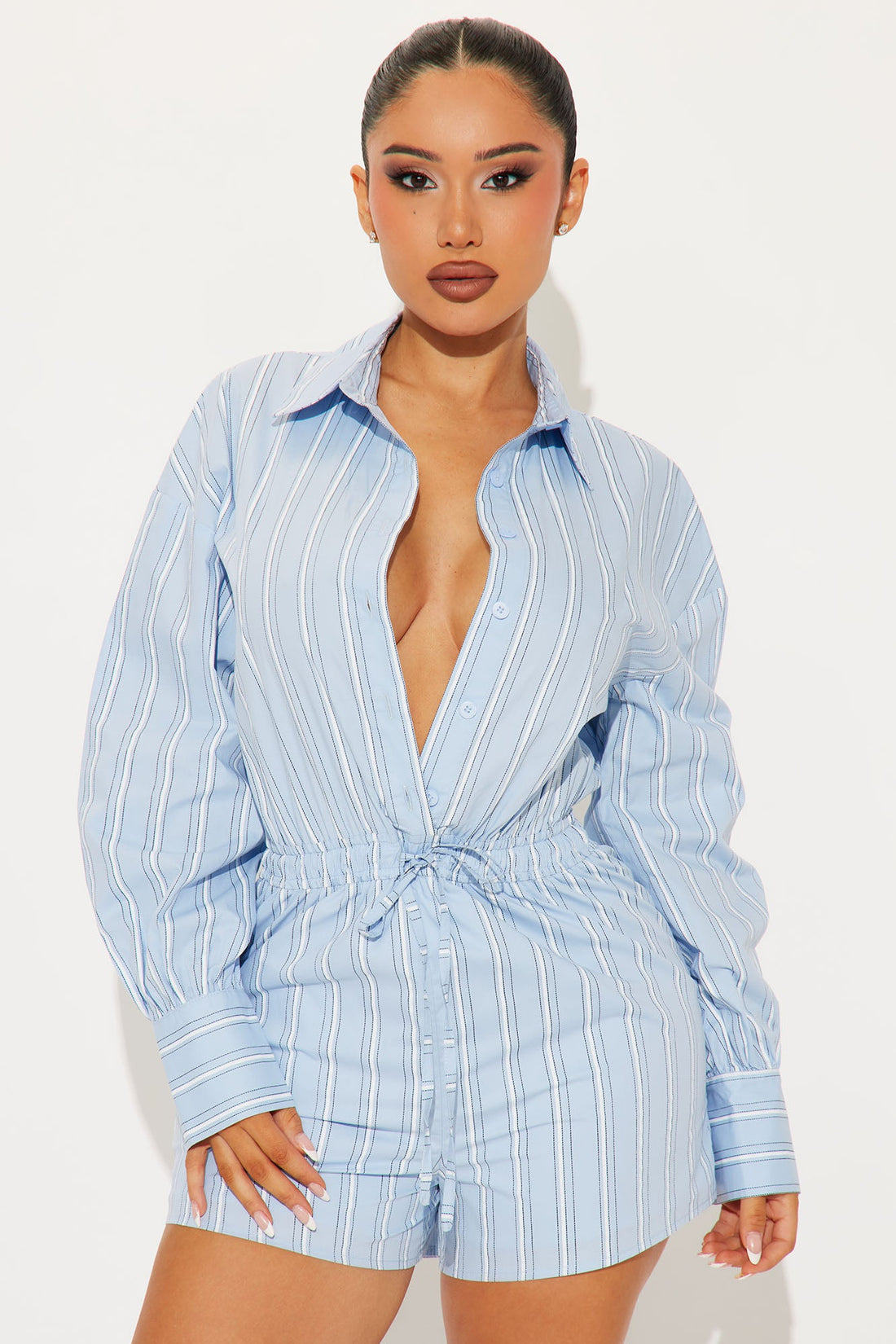 Workflow Poplin Romper - Light Blue