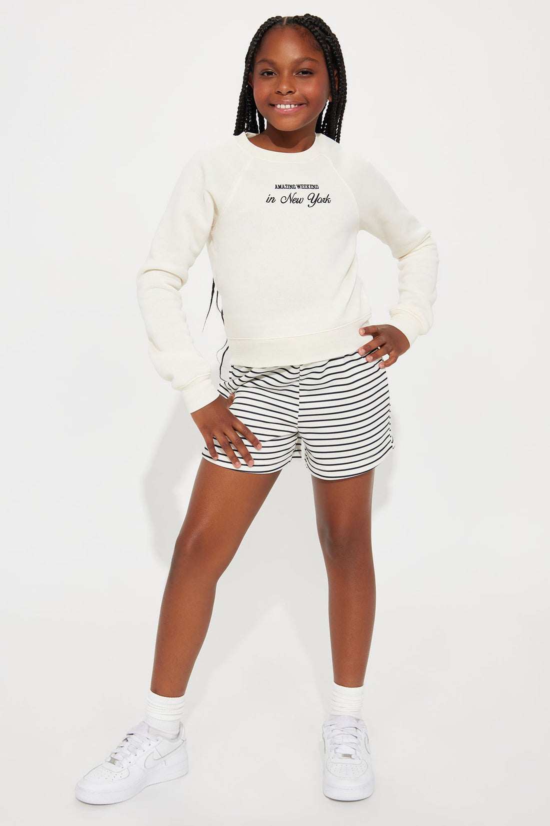 Mini In New York Short Set - Cream/combo