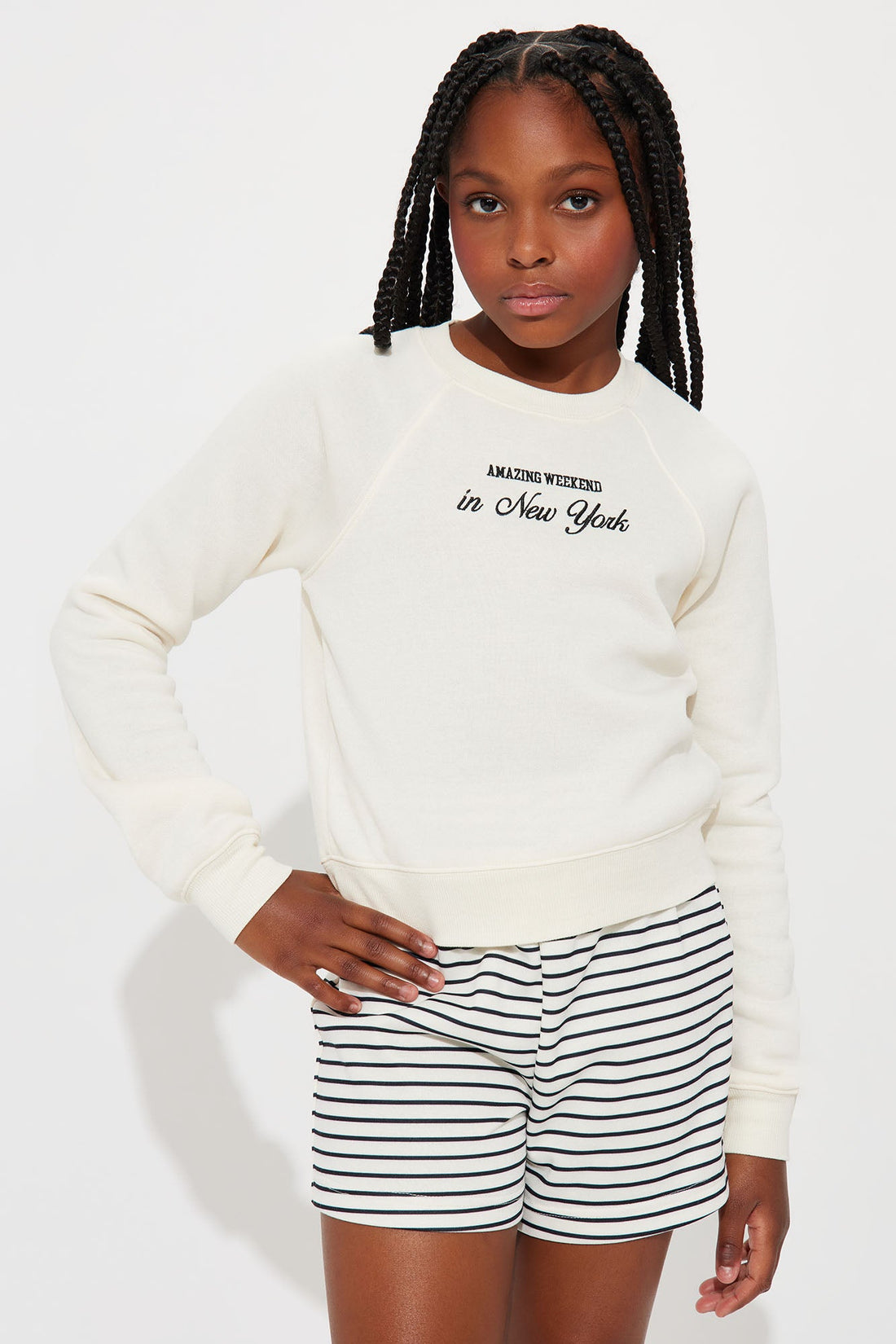 Mini In New York Short Set - Cream/combo