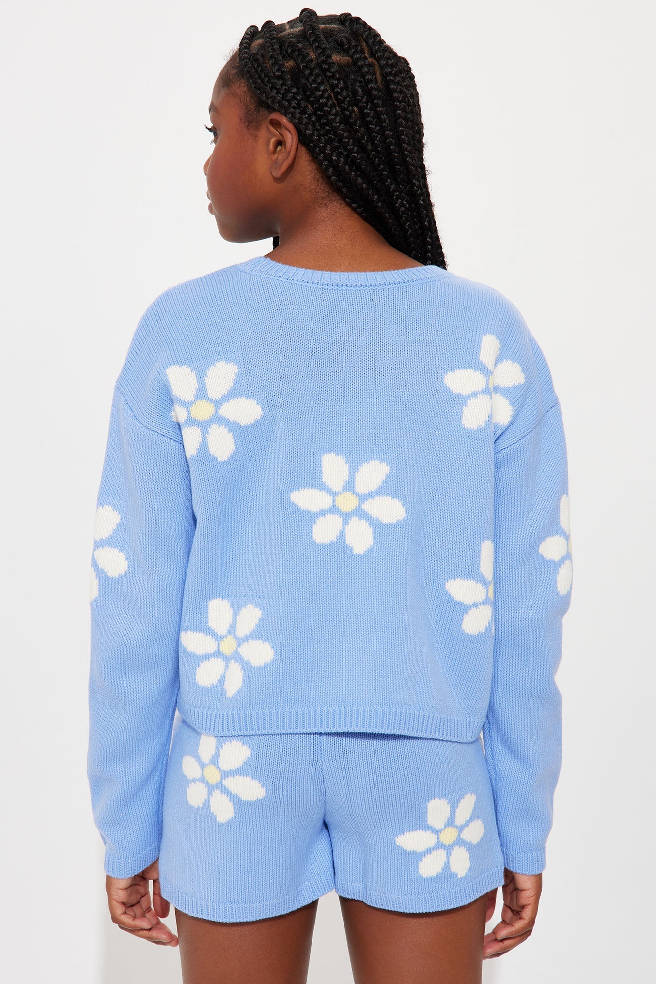 Mini Picking Petals Short Set - Periwinkle