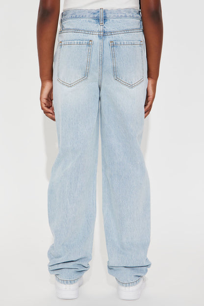 Mini Only One Ripped Straight Leg Jean - Light Wash