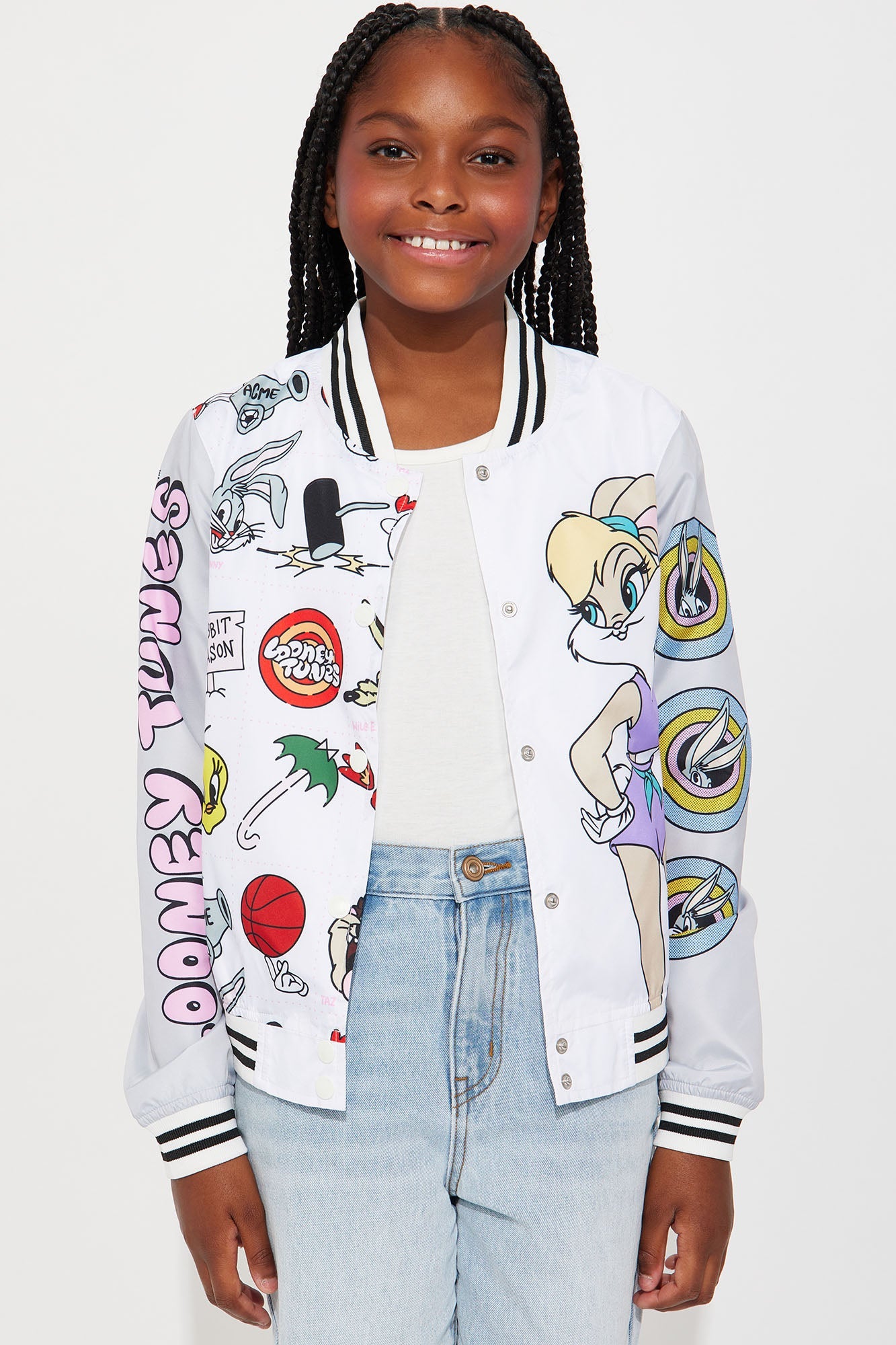 Mini Looney Tunes Varsity Windbreaker - White