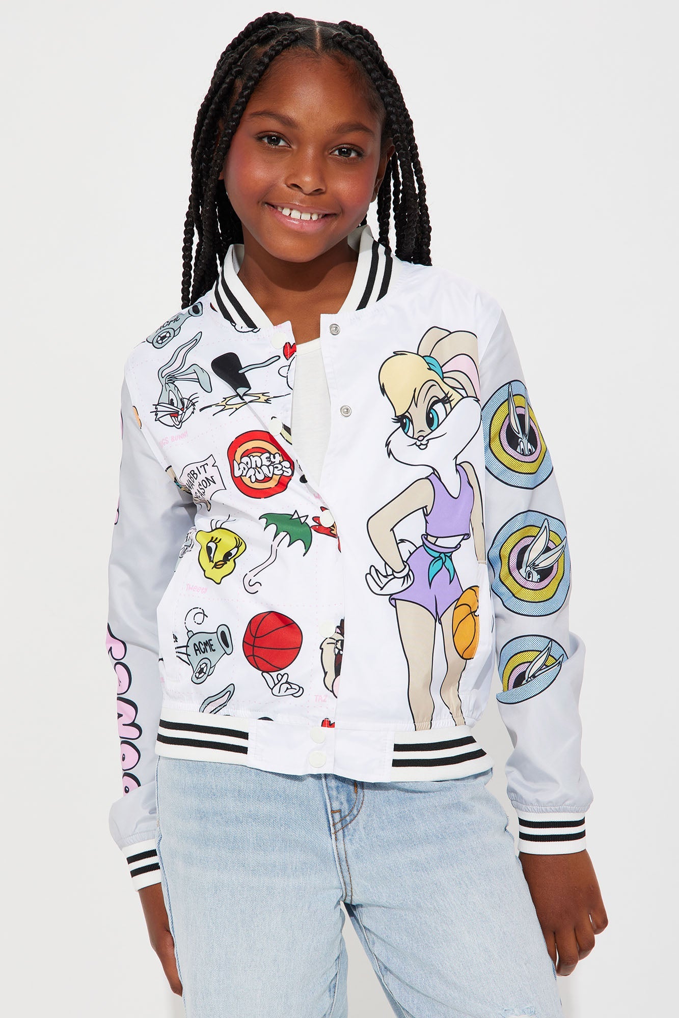 Mini Looney Tunes Varsity Windbreaker - White