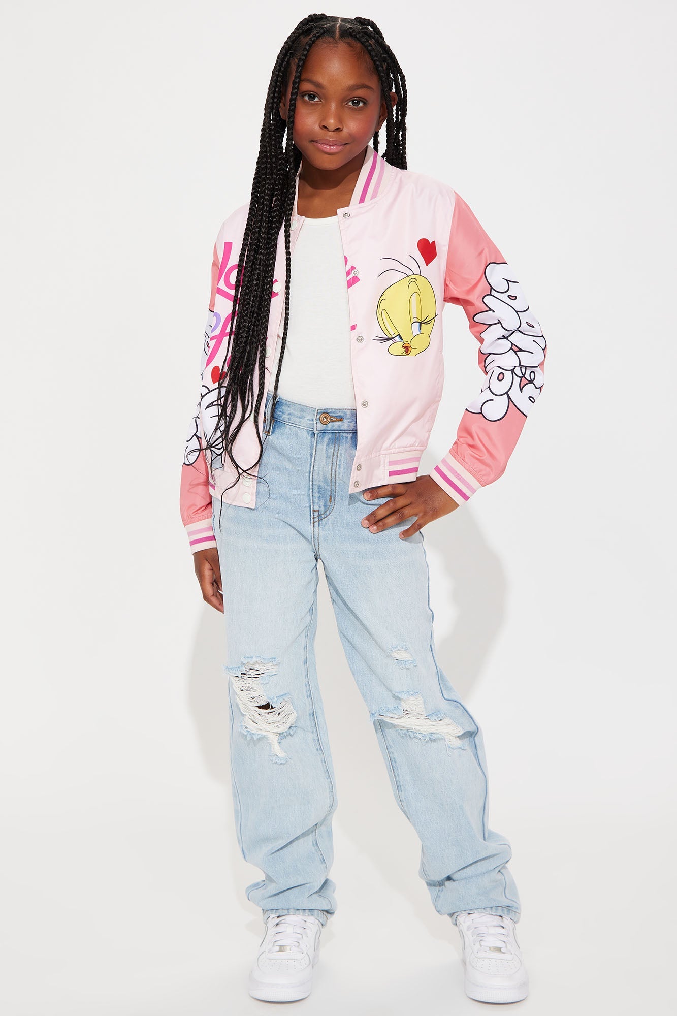 Mini Love To Fly Varsity Windbreaker - Pink
