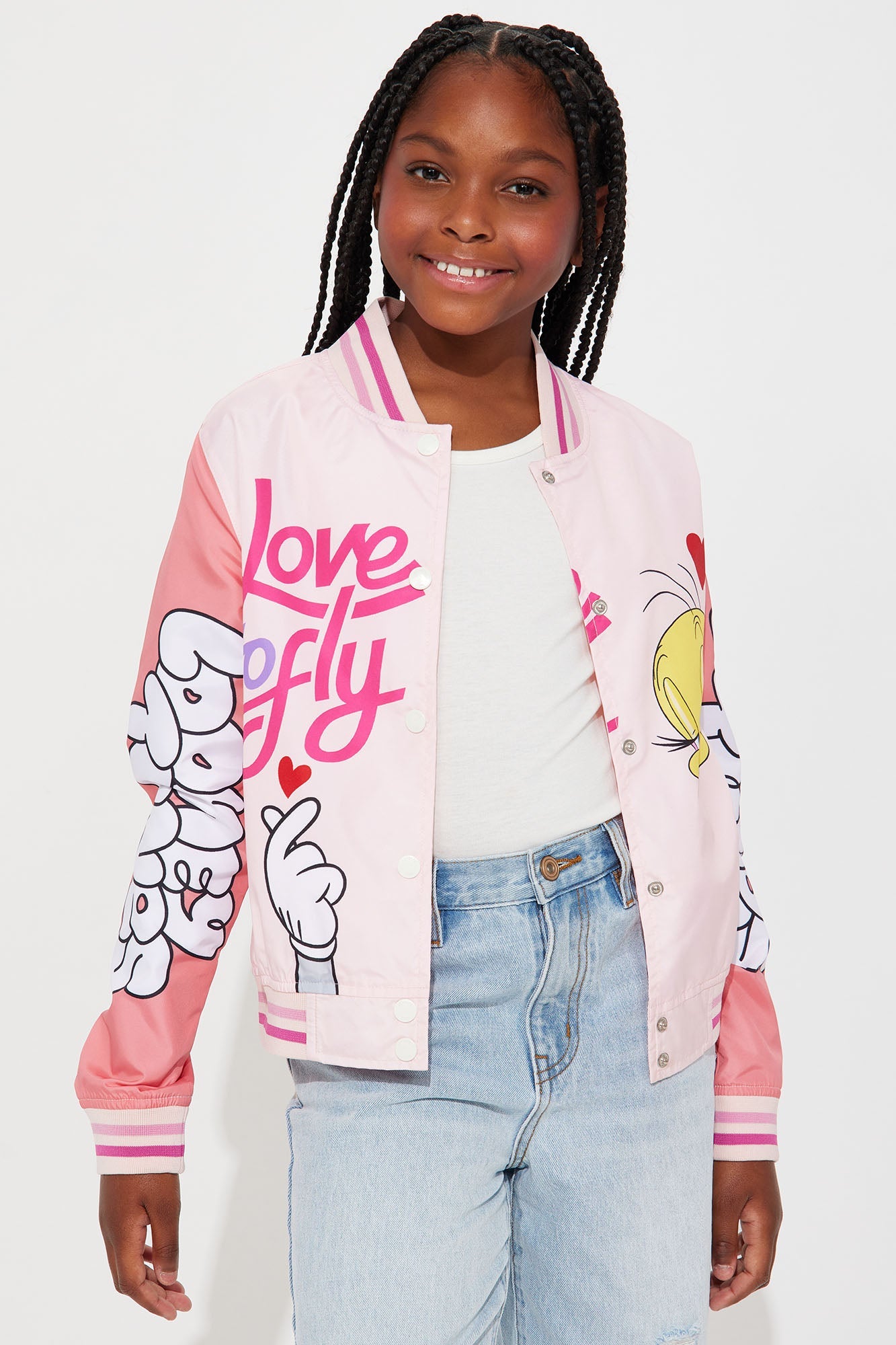 Mini Love To Fly Varsity Windbreaker - Pink
