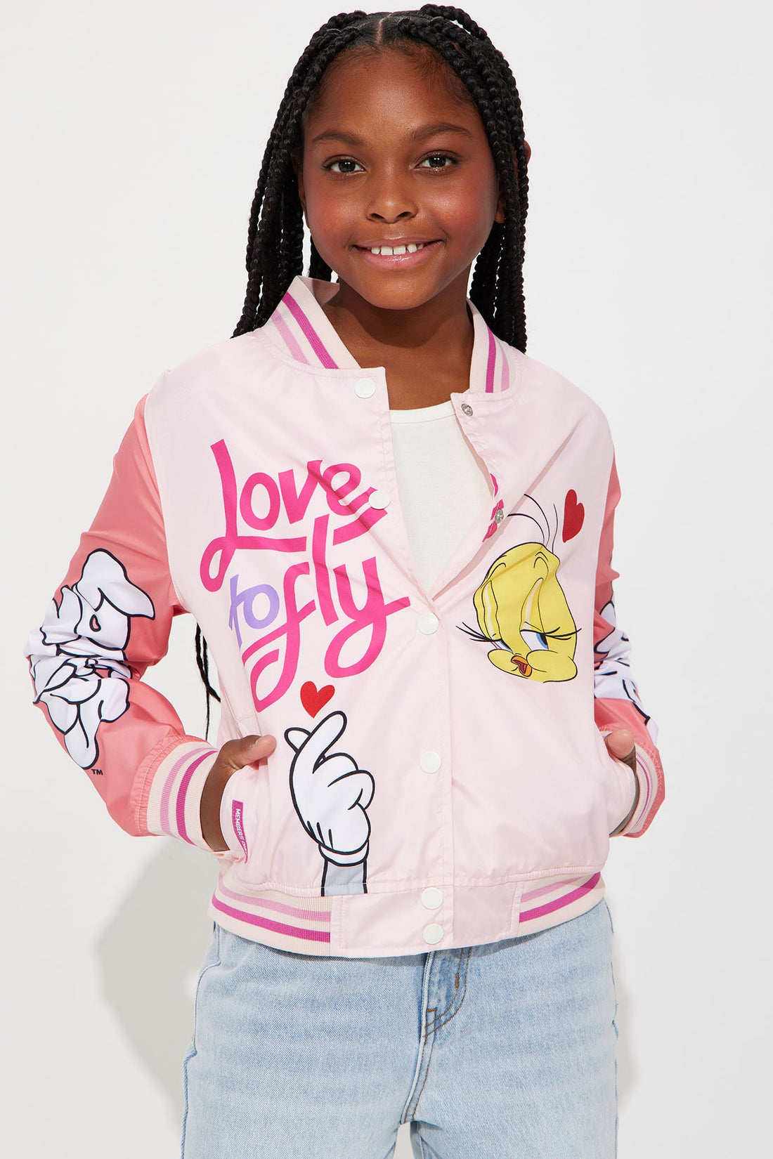 Mini Love To Fly Varsity Windbreaker - Pink