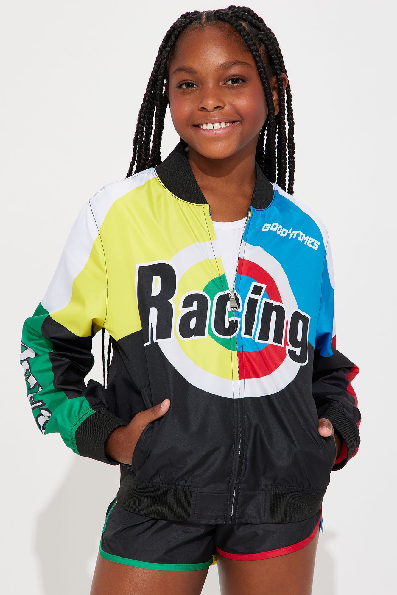 Mini Racing Baby Girl Speed Windbreaker Set - Black/combo