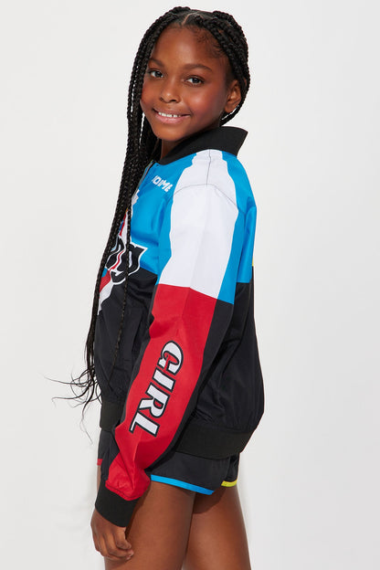 Mini Racing Baby Girl Speed Windbreaker Set - Black/combo