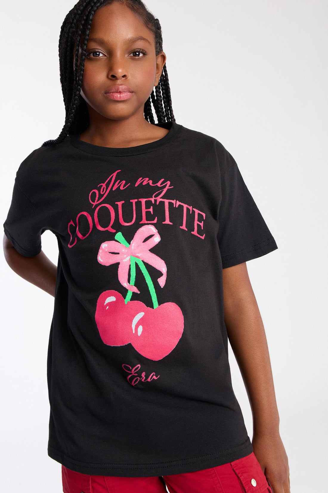 Mini In My Coquette Era Short Sleeve T-Shirt - Black