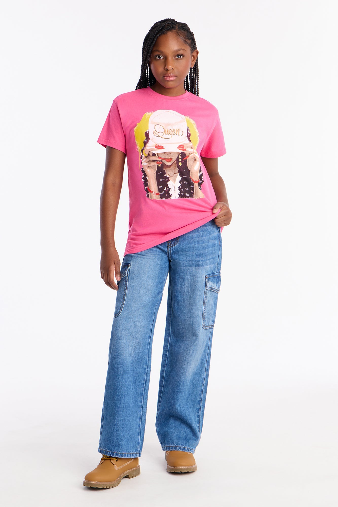 Mini Confident Queen Short Sleeve Tee - Pink