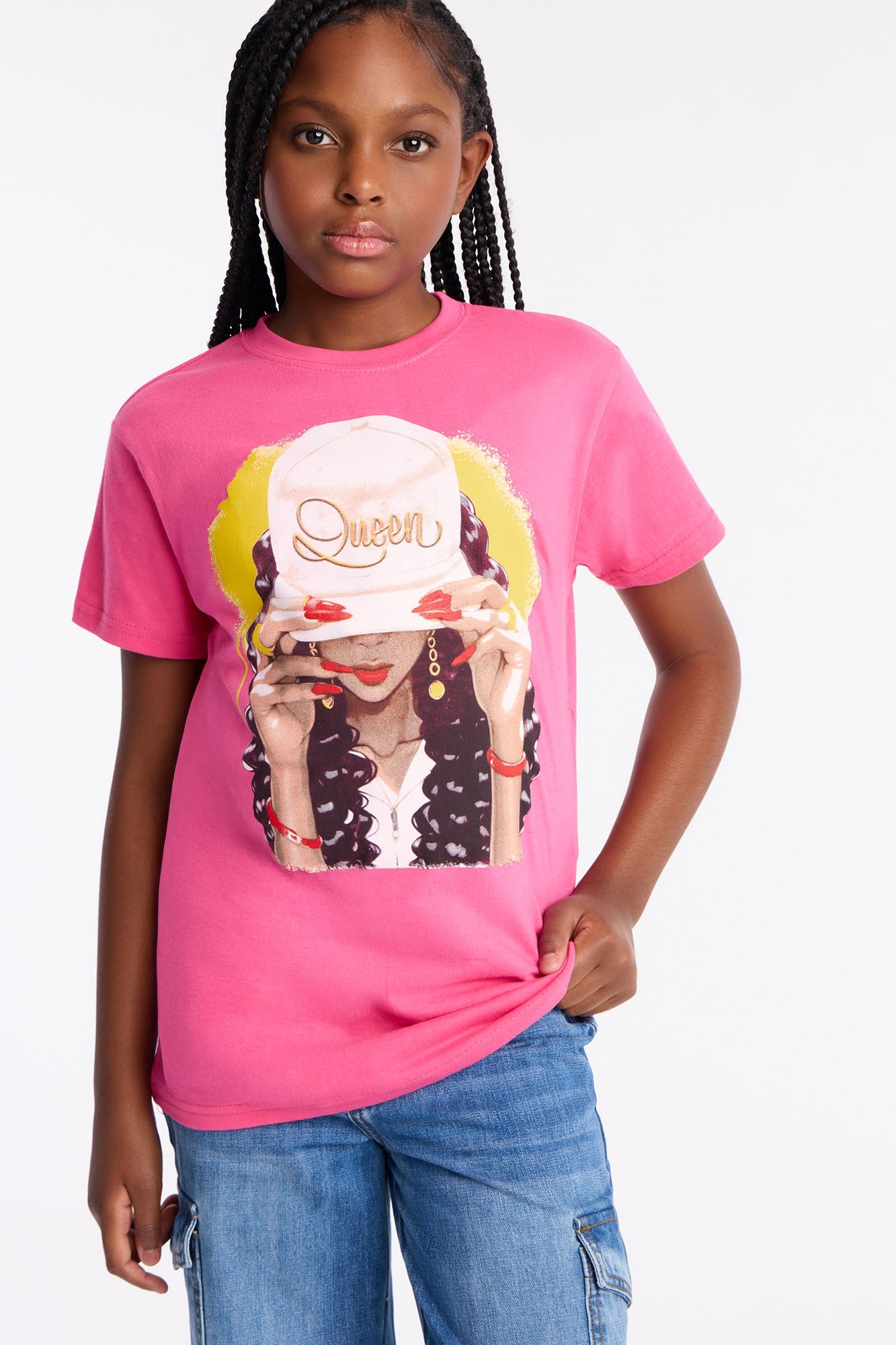 Mini Confident Queen Short Sleeve Tee - Pink