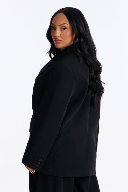 Independent Woman Oversized Blazer - Black
