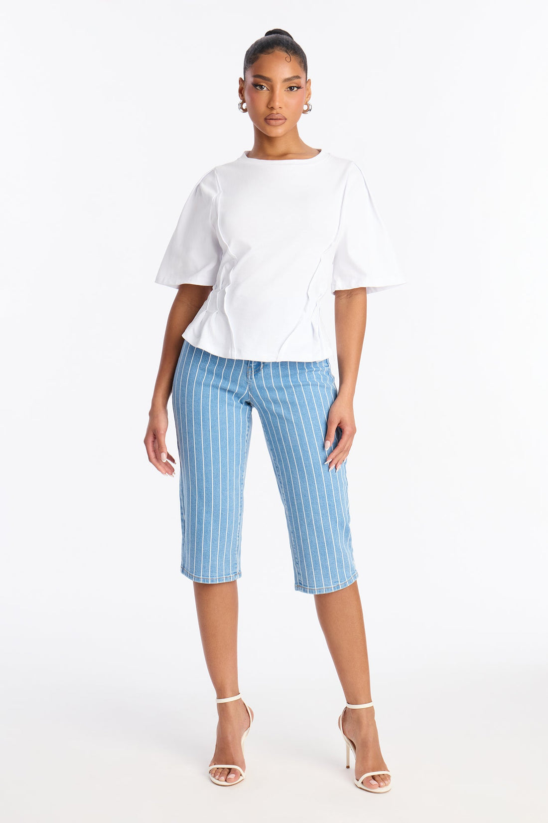 Crossed The Line Pedal Pusher Skinny Jeans - Light Blue