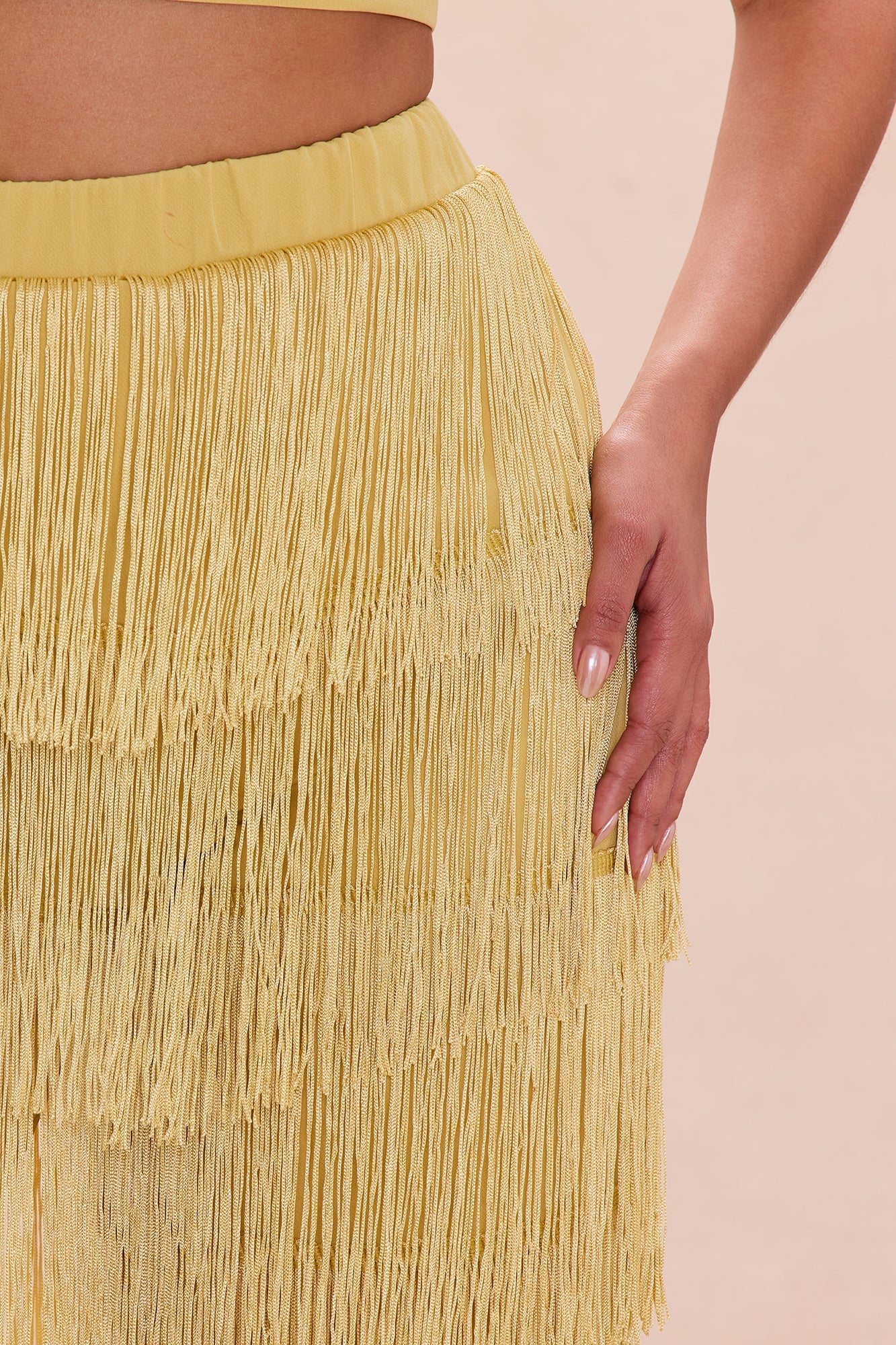 Dance All Night Fringe Pant Set - Chartreuse