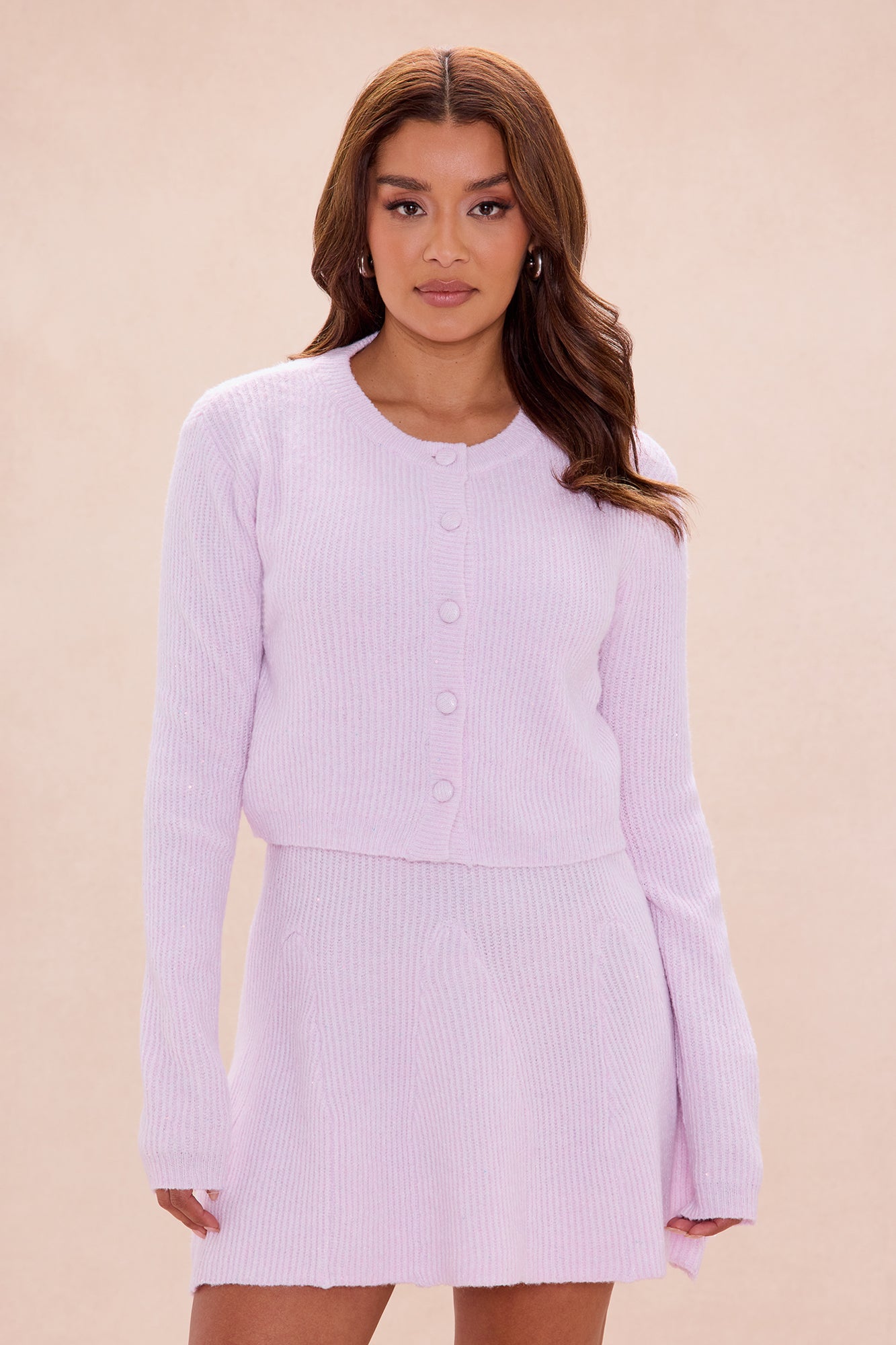 Mikayla Embellished Sweater Dress Set - Pink