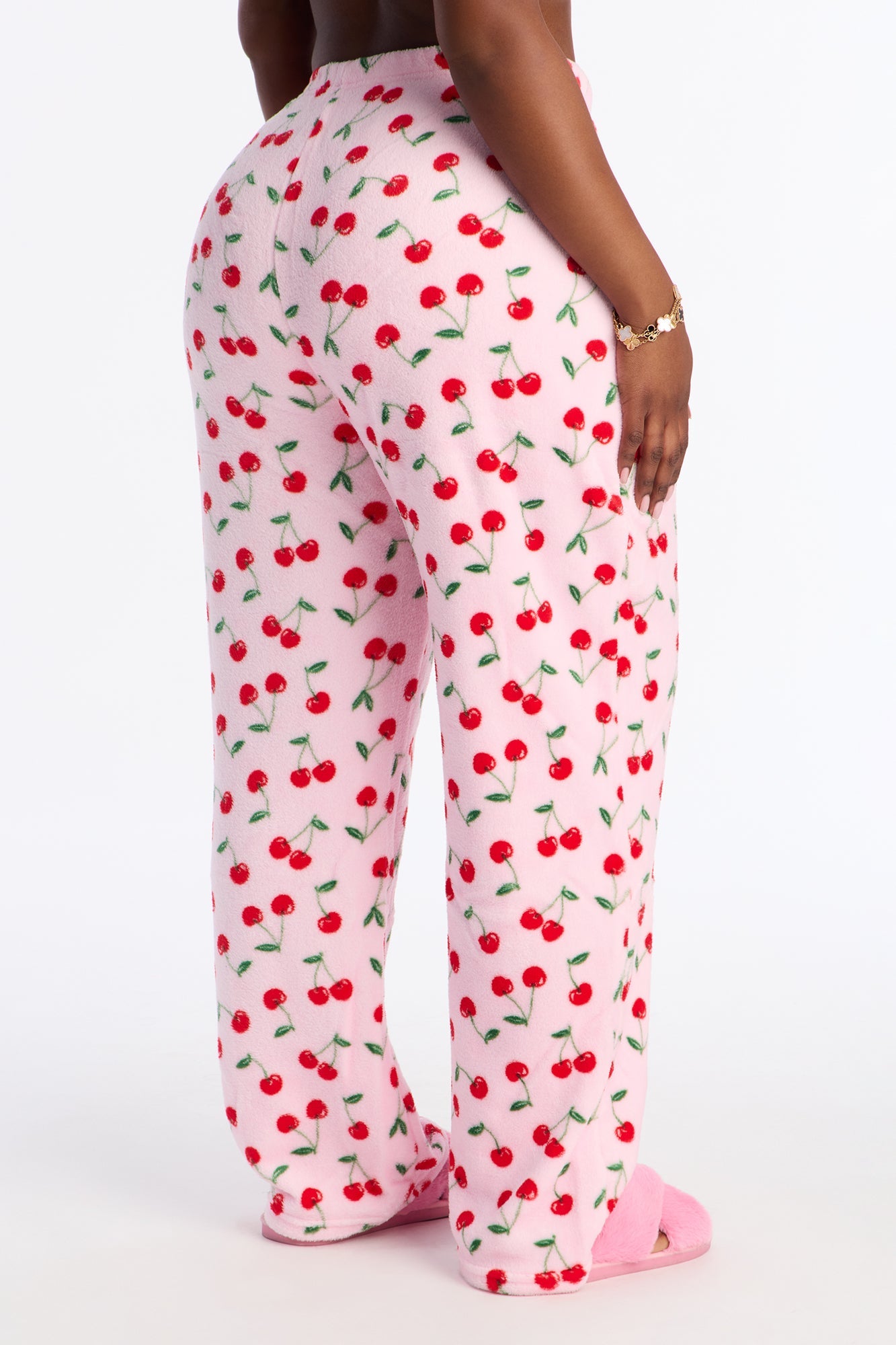 Cherry Baby Plush PJ Pant - Pink/combo