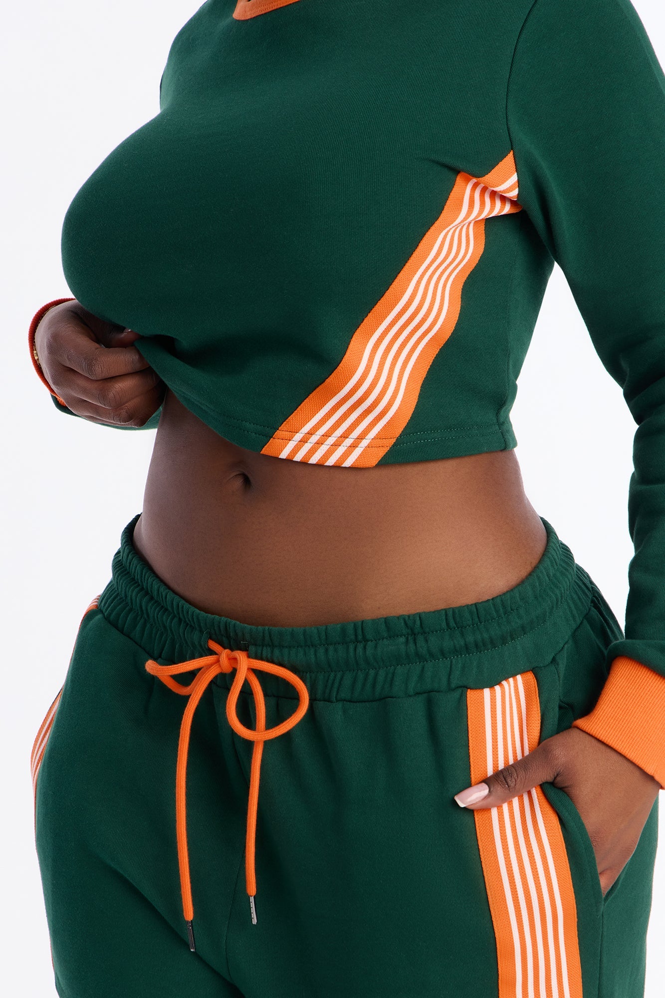 Varsity Babe Long Sleeve Pant Set - Hunter