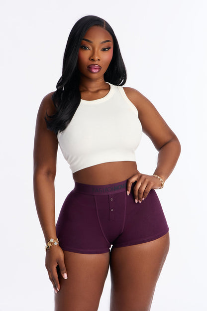 FN Mood Cotton Boyshort - Plum
