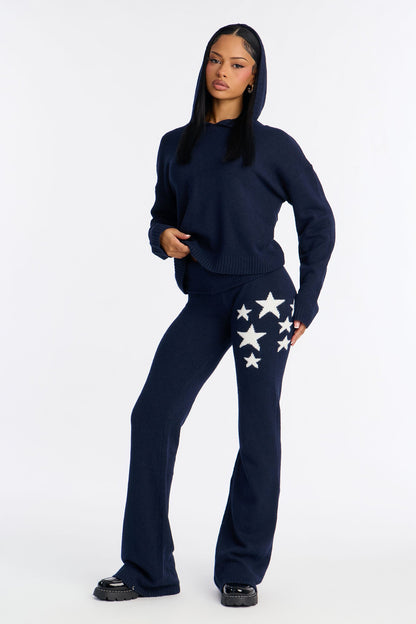 Shining Stars Sweater Pant Set - Navy