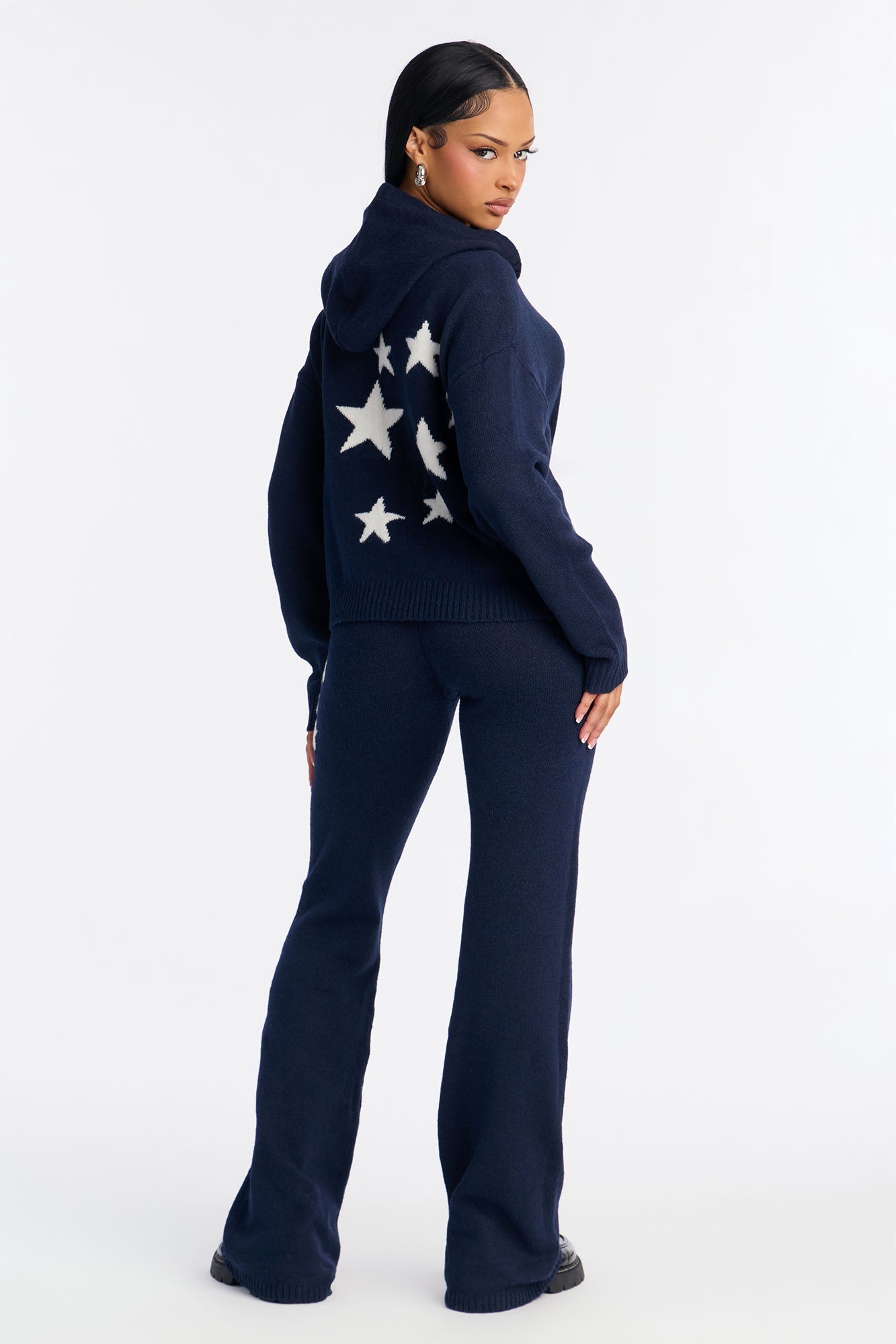 Shining Stars Sweater Pant Set - Navy