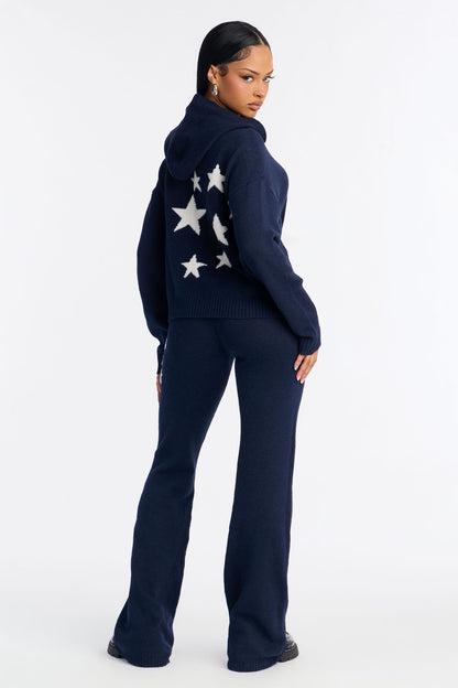 Shining Stars Sweater Pant Set - Navy
