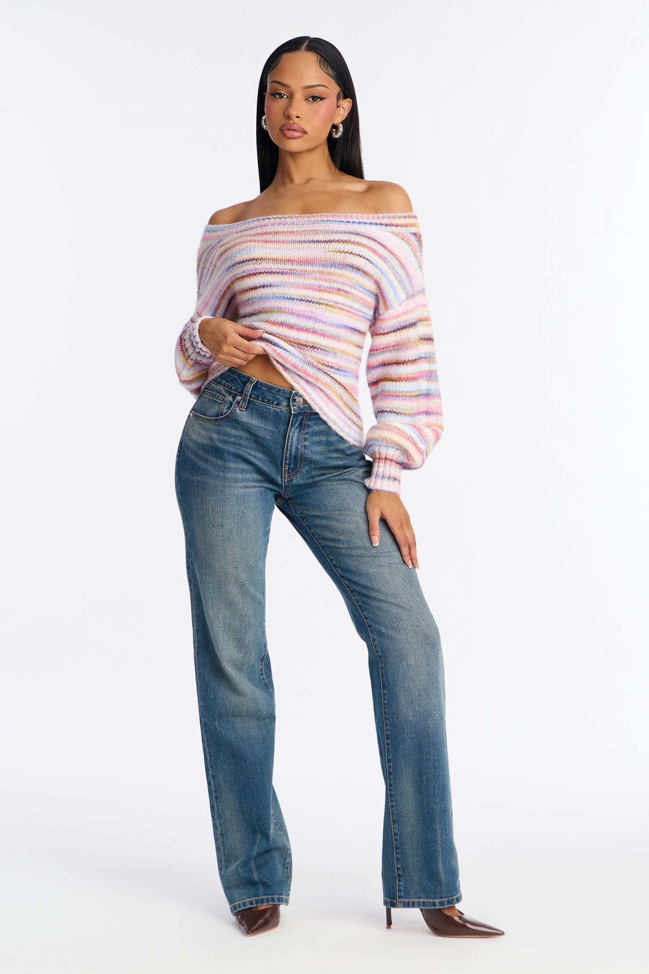 Sadie Stretch Straight Leg Jeans - Medium Wash
