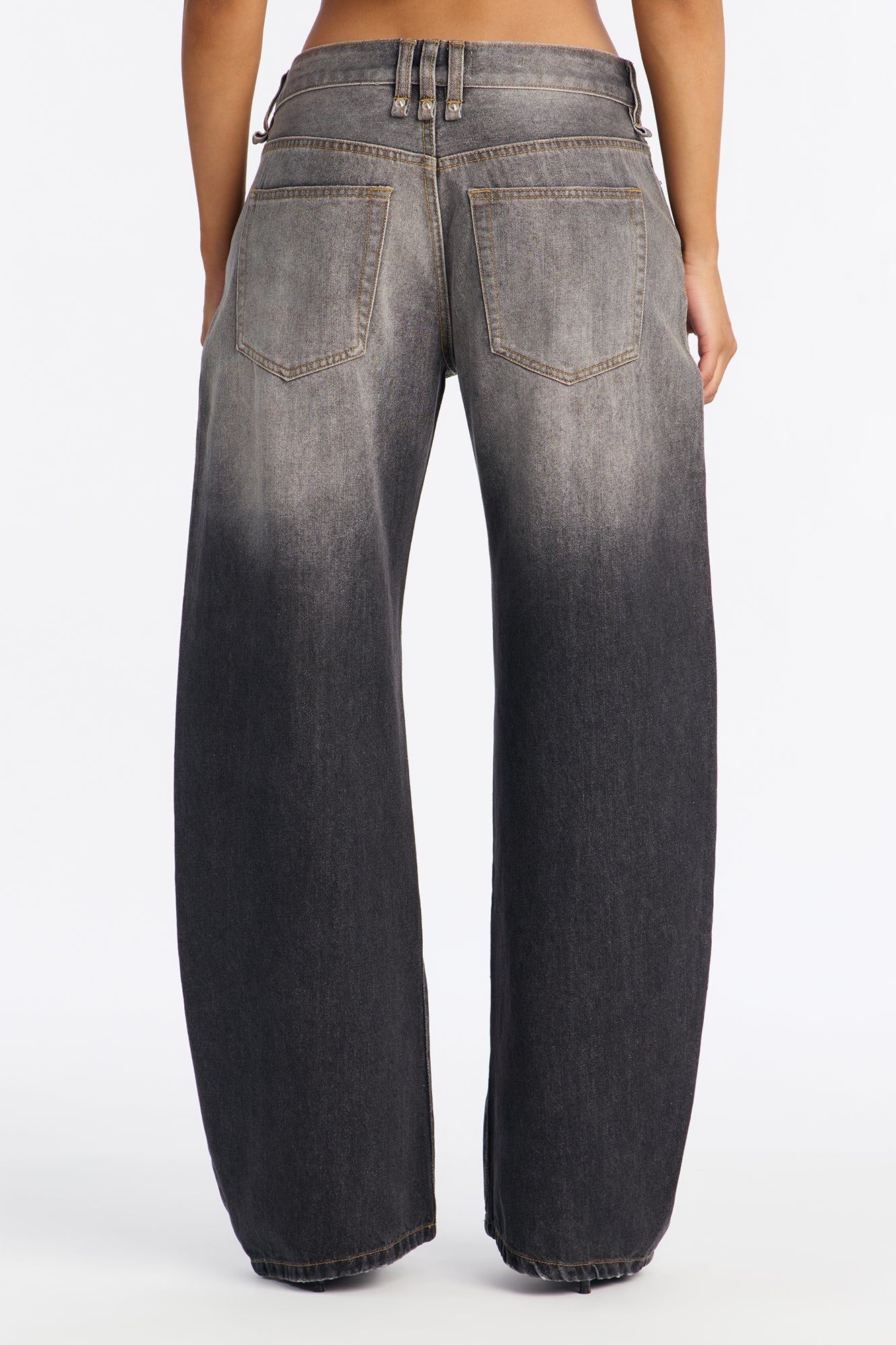 Stockholm Horseshoe Barrel Leg Jeans - Dark Grey