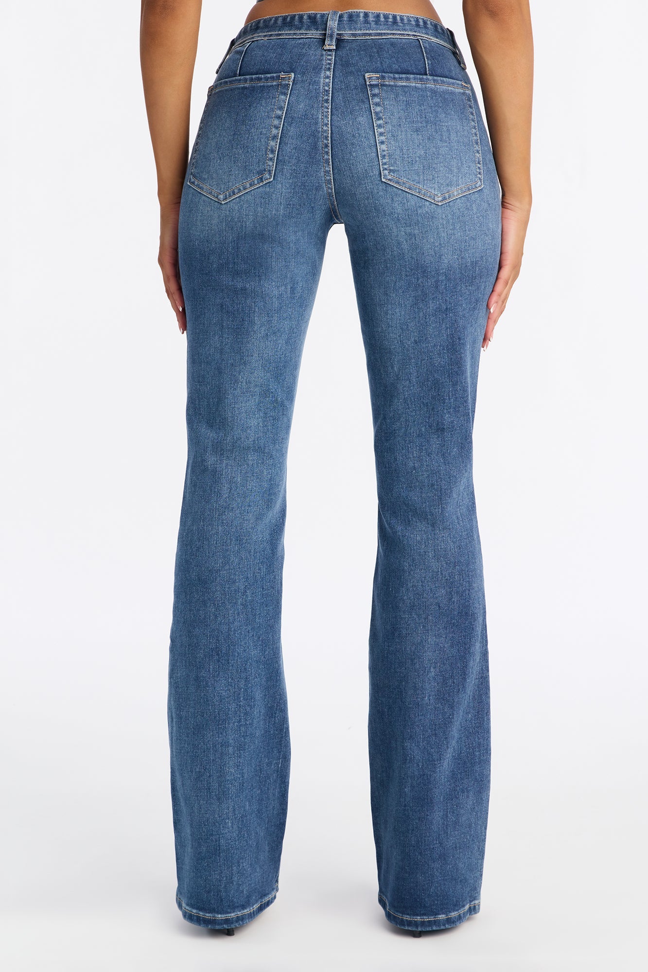 Smooth Talk Belted Bootcut Jeans - Dark Wash