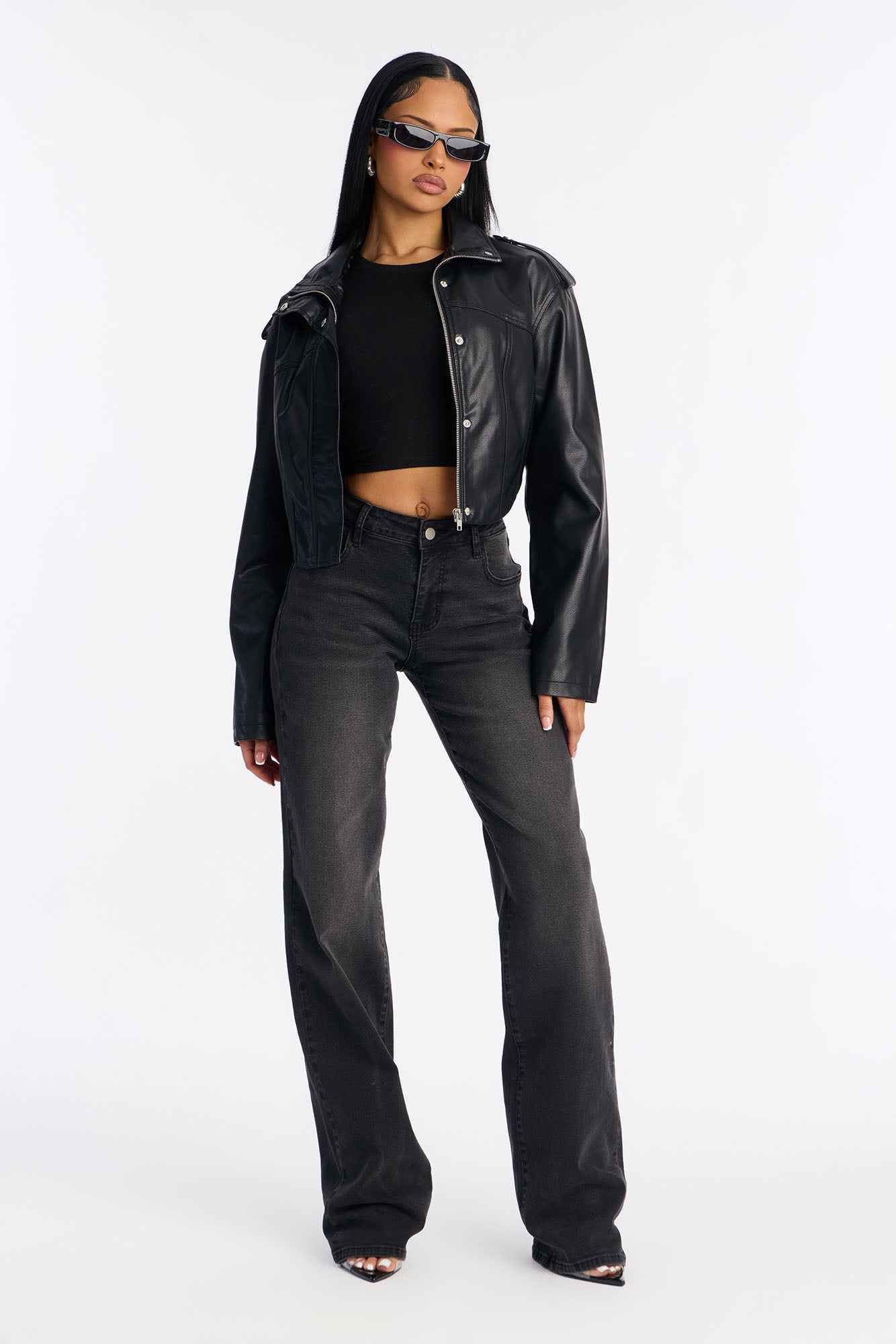Tall Vita Low Waist Stretch Baggy Jeans - Black Wash