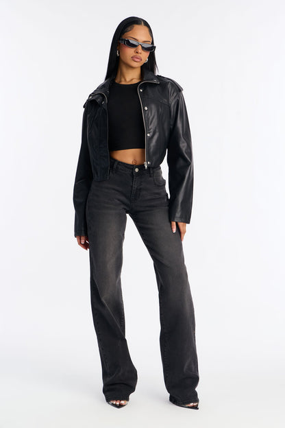 Tall Vita Low Waist Stretch Baggy Jeans - Black Wash