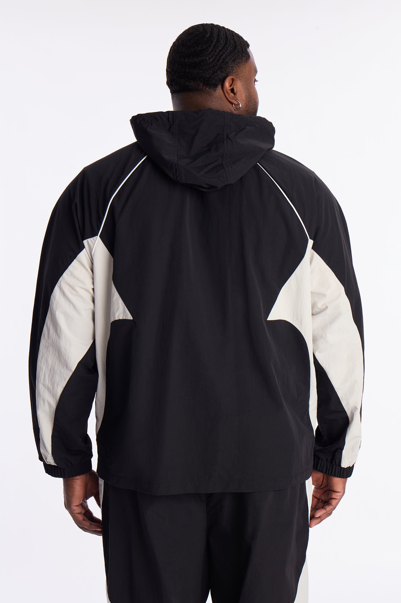 Relaxed Aura Coded Hooded Track Jacket - Black