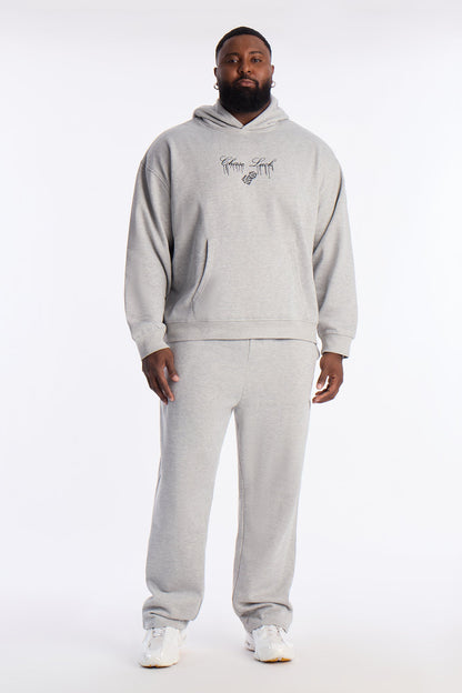 Chase Luck Embroidered Hoodie - Heather Grey