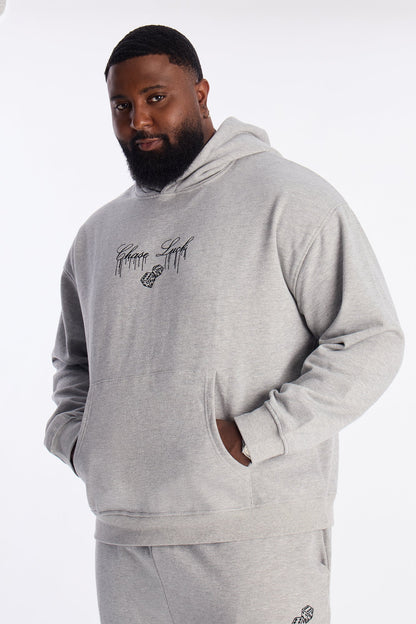 Chase Luck Embroidered Hoodie - Heather Grey