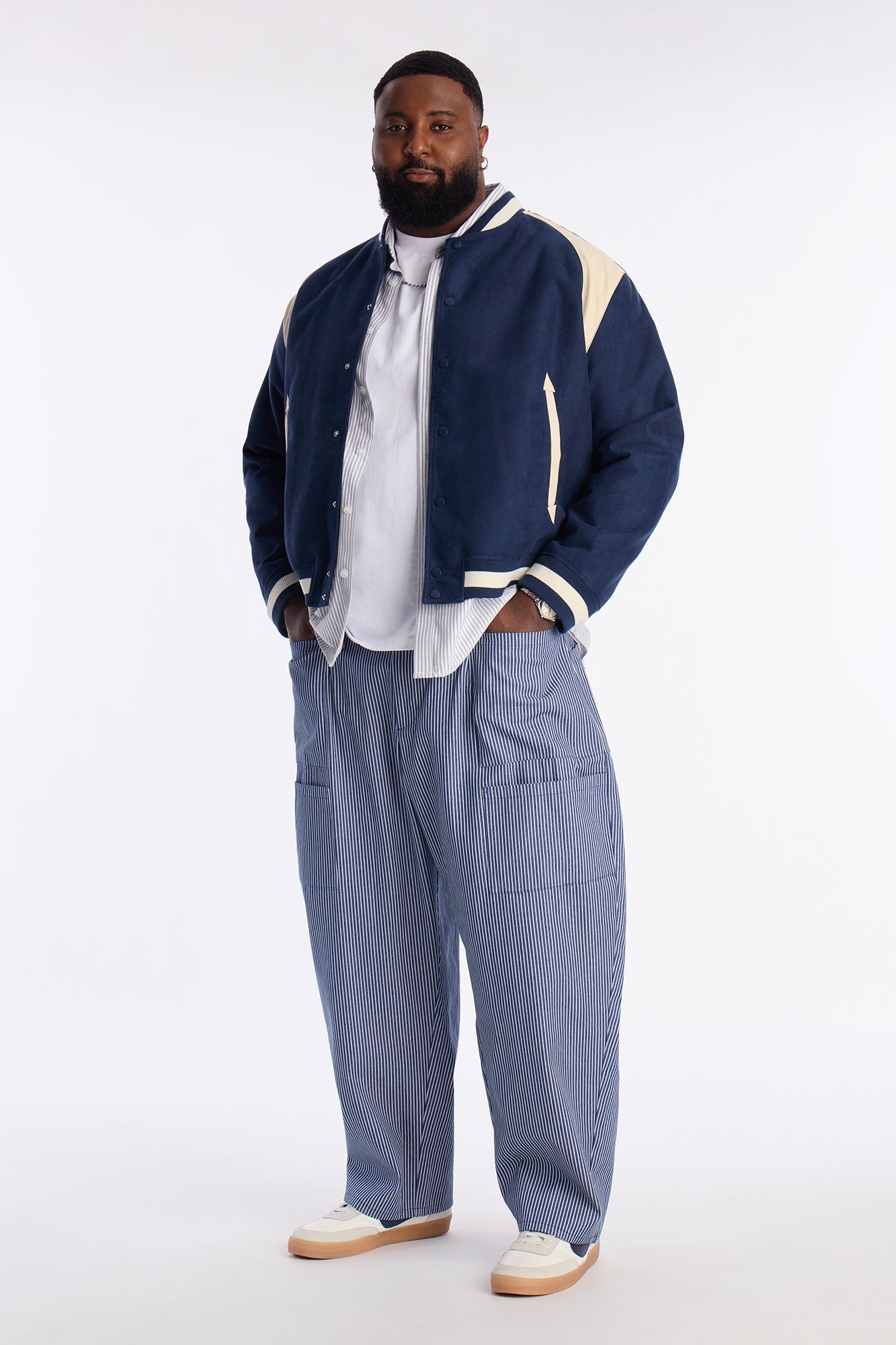 Balloon Fit Tokyo Drift Striped Pant - Blue