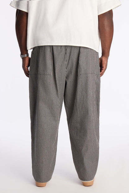 Balloon Fit Tokyo Drift Striped Pant - Black
